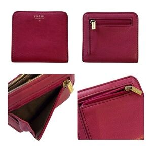 Fossil Sydney Pink Leather Bifold Wallet